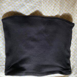 Black Hollister Ribbed Cropped Tube Top